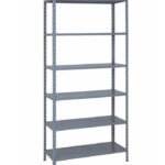 Estante de Aço Bipartida 40 cm de profundidade cor Cinza Linha Leve CHAPA 26 c/ 06 Prateleiras. (25 kgs por prateleira)